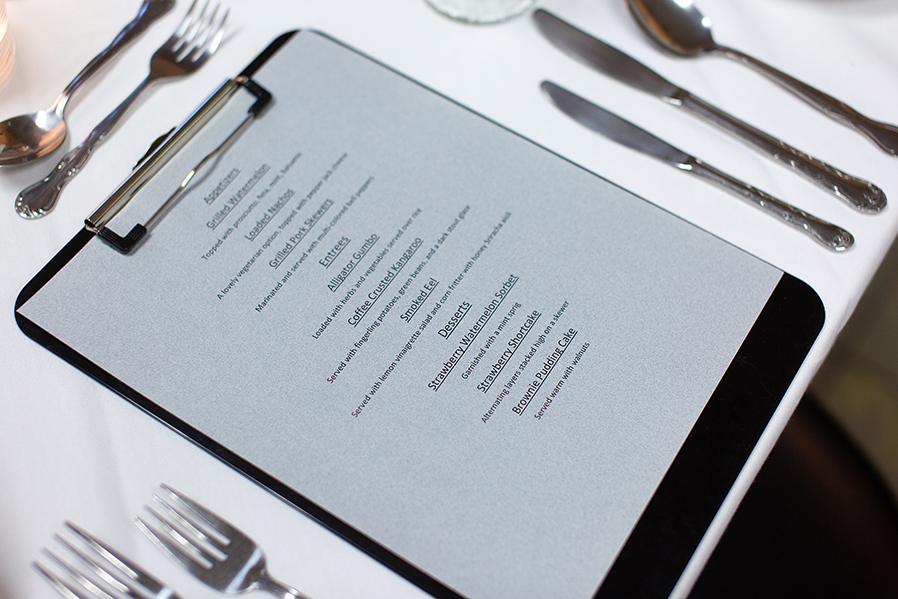 A sample menu highlights lunch service at the Culinary Arts Center.