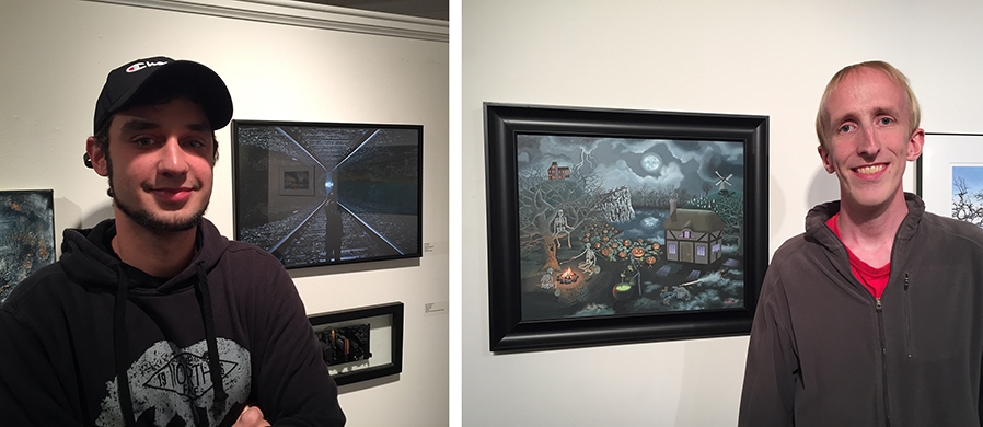 SUNY Adirondack alumni Vinny Otto, left, and Jacob Houston are featured in LARAC’s “The Upside Down” exhibition.