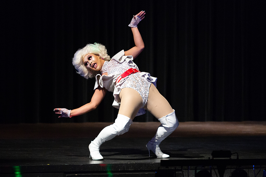 Performer Philly Pina was voted “Miss Slay ADK” during the 2018 SUNY Adirondack drag show.