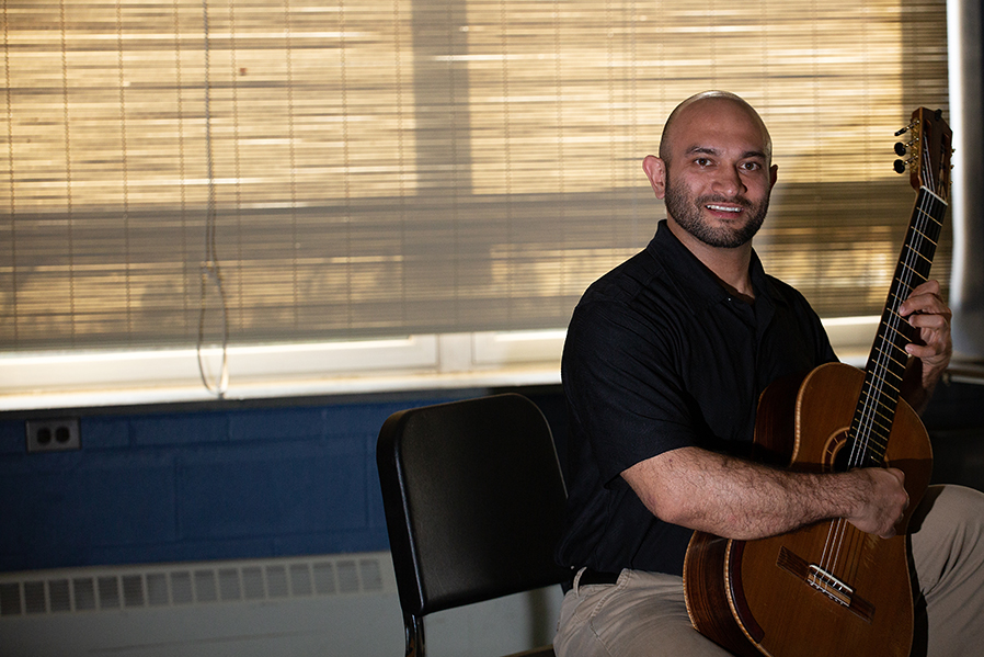 Alumnus Tom Torrisi enjoys returning to SUNY Adirondack to meet the next generation of music professionals.