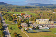 Queensbury Campus shown from aerial view.