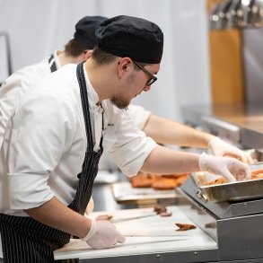 Culinary students work in the Seasoned kitchen at SUNY Adirondack's Culinary Center in downtown Glens Falls.