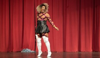 A drag performer is seen during ADK Slay 2024