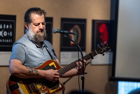 Singer/songwriter Sean Rowe performed as part of the Writers Project series.