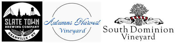 Logos for Slate Town Brewing Company, Autumns Harvest Vineyard and South Dominion Vineyard